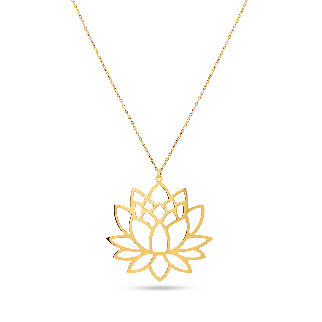 Lotus Model Altın Kolye