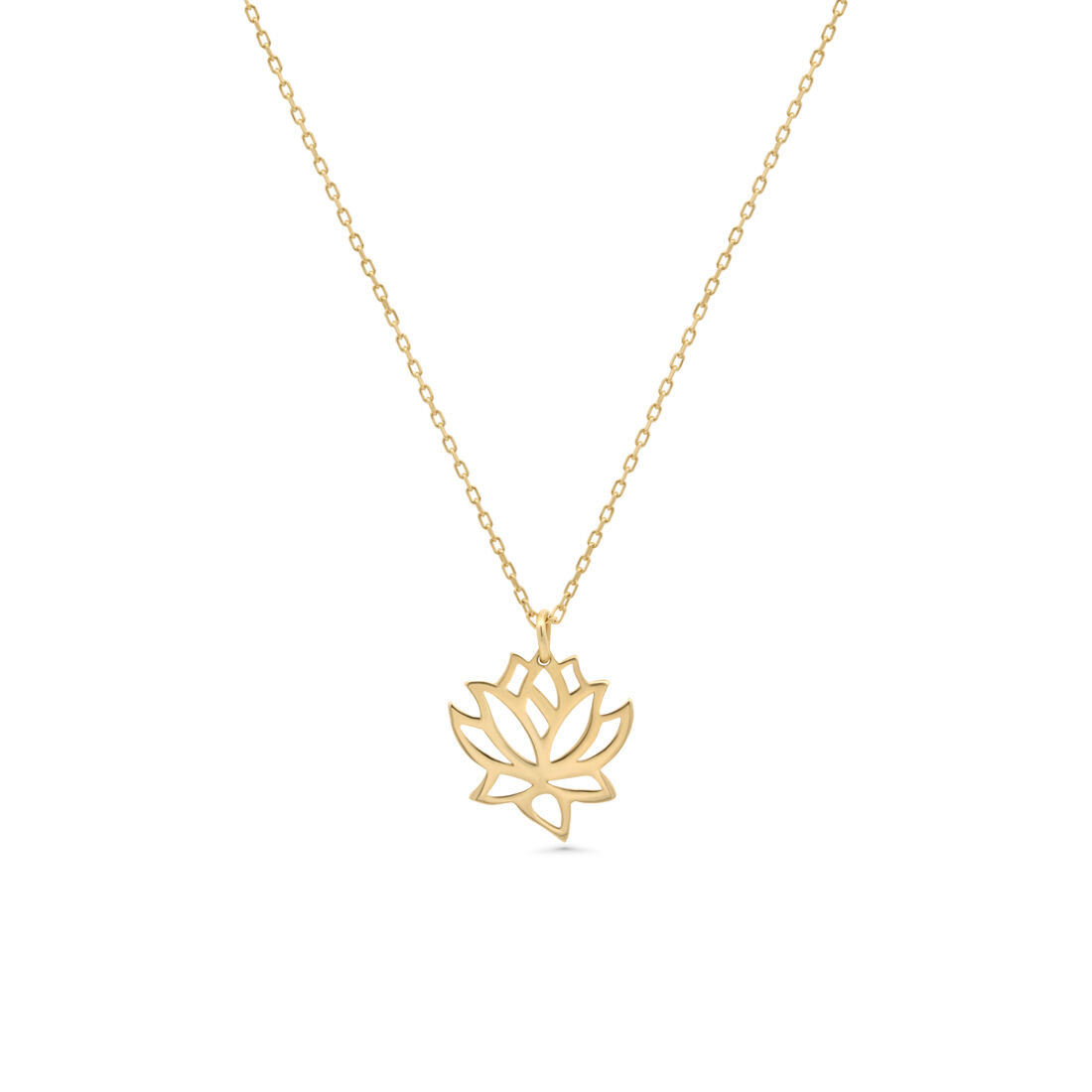 Lotus &Ccedil;i&ccedil;eği Model Altın Kolye