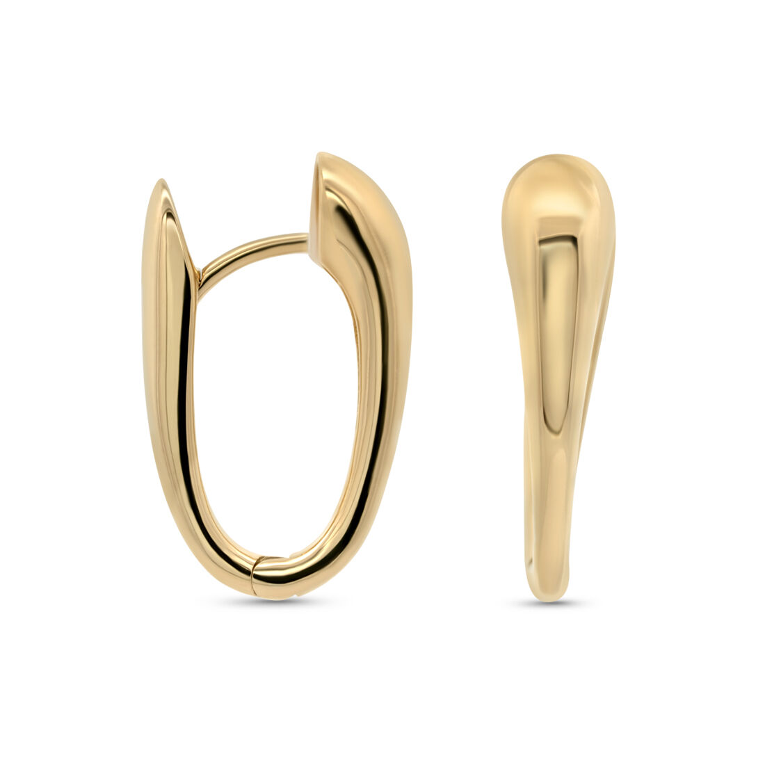 Altın Minimal Oval Halka K&uuml;pe
